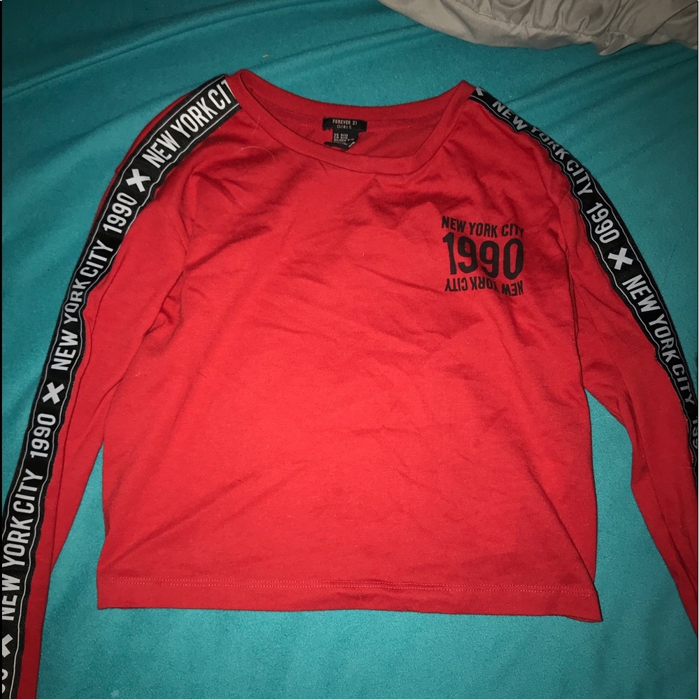 Forever 21 Cropped Long Sleeve Shirt